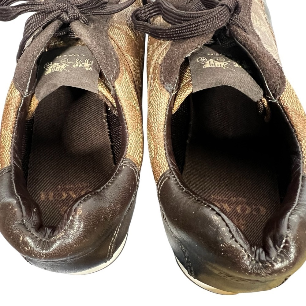 COACH Rebecca Khaki Chestnut Brown Sneakers Shoes Women's Size 8.5 - Picture 9 of 16